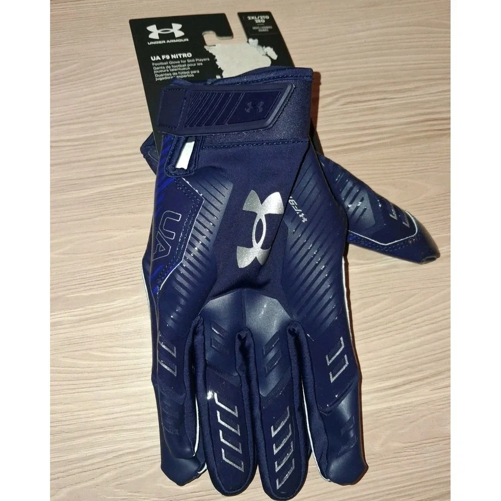 Under Armour F9 Nitro Full Finger Football Gloves Navy Size 2XL